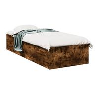 Bed Frame Smoked Oak Engineered Wood 90x200 cm Low Profile Slatted Easy Assembly [EEK: A]