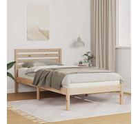 Bed frame Solid Pine 90x190cm Brown Platform with Headboard Slatted 195.5x95.5cm [EEK: A]