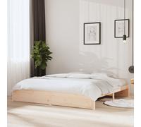 Bed Frame Solid Pine Brown 195.5x80.5cm Small Single Rustic Wooden Slatted Urban [EEK: A]
