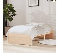 Bed frame solid pine brown 75x190 cm 2FT6 Small Single Rustic Finish Unfinished [EEK: A]