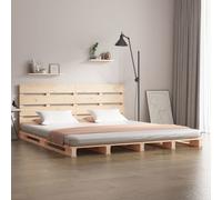 Bed Frame Solid Pine Brown 90x190 cm Slatted Headboard Rustic Style Untreated3FT [EEK: A]