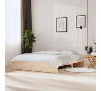 Bed Frame Solid Pine Brown Untreated 75x190cm Small Single 195.5x80.5x31cm Solid [EEK: A]