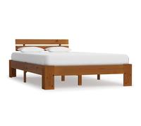 Bed Frame Solid Pine Honey Brown 140x200 cm Wooden Slatted Sturdy Easy Assembly [EEK: A]