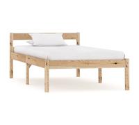 Bed Frame Solid Pine Light Brown 90x200cm Single-Size Wooden Platform 206x96x50