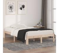 Bed Frame Solid Pine Natural 120x190 cm Small Double 4ft Rustic Eco Finish Light