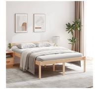 Bed Frame Solid Pine Natural 120x200 cm Platform Slatted Modern Double Durable.
