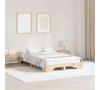 Bed Frame Solid Pine Natural 120x200cm Small Double Slatted Low Profile Modern