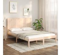 Bed Frame Solid Pine Natural 150x200 cm King Size Rustic Headboard UnfinishedXL [EEK: D]
