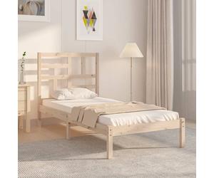 Bed Frame Solid Pine Natural 2FT6 Small Single 75x190cm Plywood Slats Untreated