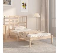 Bed Frame Solid Pine Natural 2FT6 Small Single 75x190cm Plywood Slats Untreated