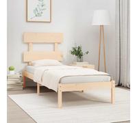 Bed frame Solid Pine Natural 75x190cm 2FT6 Small Single with Headboard Untreated