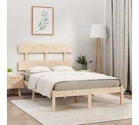 Bed frame Solid pine natural 75x190cm Small Single with Headboard Rustic Wooden.