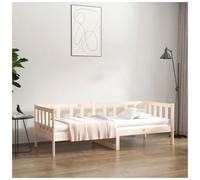 Bed Frame Solid Pine Natural 80x200cm Single Slatted Platform Minimalist Eco