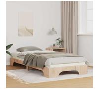 Bed Frame Solid Pine Natural 90x220cm Platform Slatted Minimalist Modern Single