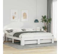 Bed Frame Solid Pine White 180x200 cm Headboard Slatted NoBoxspring Strong Easy [EEK: A]