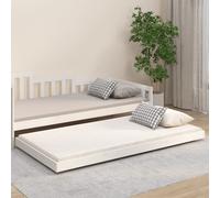 Bed Frame Solid Pine White 80x200cm Slatted Platform Single Durable Minimalist.