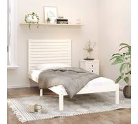Bed frame Solid pine white Extra long 90x210cm slatted headboard storage wood