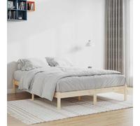 Bed frame solid pine wood 193x203 cm Natural slatted rustic king untreated 20kg
