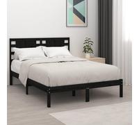 Bed frame Solid Pine Wood Black 75x190cm Small Single with Headboard Rustic pine