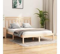 Bed Frame Solid Pine Wood Brown 120 x 200 cm Rustic Headboard Slatted Base Small [EEK: A]