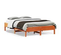 vidaXL Bed Frame Home Bed Base Bedstead Wax Brown 140x190 cm Solid Wood Pine