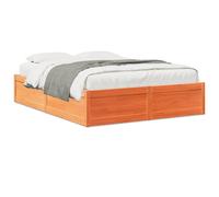 Bed Frame Solid Pine Wood Brown 140x200 cm Slatted Low Profile [EEK: A]