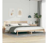 Bed Frame Solid Pine Wood Brown 180x220 cm Platform with Headboard Slatted +Head [EEK: D]
