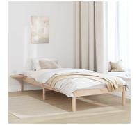 Bed frame Solid pine wood Brown 75x190cm Slatted Modern Minimalist Single Sturdy