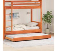 Bed Frame Solid Pine Wood Brown 90x200cm Trundle Single Compact Guest [EEK: A]
