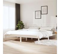 Bed frame Solid pine wood brown European King 205.5 x 165.5 x 31 cm Slatted