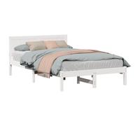 vidaXL Bed Frame White 120 x 200 cm Solid Pine wood, White