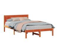 vidaXL Bed Frame White 120 x 190 cm Solid Pine wood, White