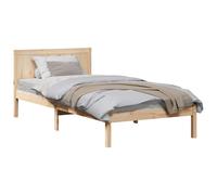 vidaXL Bed Frame White 90 x 200 cm Solid Pine wood, White
