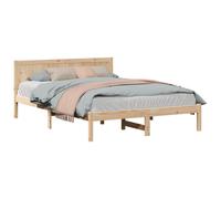 vidaXL Bed Frame White 140 x 200 cm Solid Pine wood