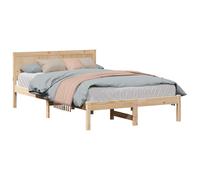 vidaXL Bed Frame White 140 x 190 cm Solid Pine wood