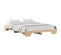 vidaXL Bed Frame Wax Brown 140 x 200 cm Solid Pine Wood, Brown