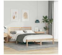 Bed frame Solid Pine Wood Natural 140x220cm Platform Slatted Headboard Handmade