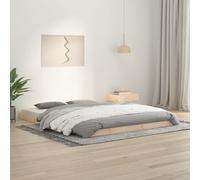Bed Frame Solid Pine Wood Natural 150x200 cm Low Profile Modern Floor Platforms