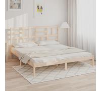 Bed frame Solid Pine Wood Natural 75x190cm 2FT6 Small Single Rustic Headboard UK