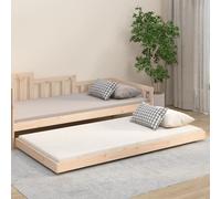 Bed Frame Solid Pine Wood Natural 80x200 cm Slatted Platform Single Rustic Style