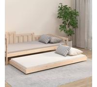 Bed Frame Solid Pine Wood Natural 90x190cm Narrow Twin Slatted Platform Durable