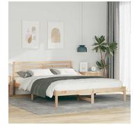 Bed Frame Solid Pine Wood Natural Light Brown 160x210cm Platform Slatted Minimal