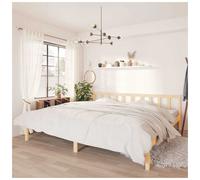 Bed Frame Solid Pine Wood Natural Super King 180x200cm Rustic Slatted Base Eco.