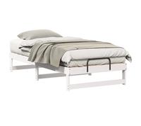 Bed Frame White 90 x 190 cm Solid Pine Wood