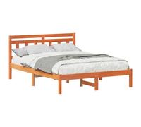 Bed Frame White 135 x 190 cm Solid Pine Wood