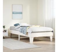 Bed frame Solid pine wood white 100x200 cm slatted base storage under easy build