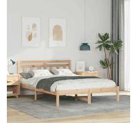 Bed Frame Solid Pine Wood Platform Modern Bedroom Contemporary Decor vidaXL