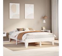 Bed Frame Solid Pine Wood White 150x200 cm King Size Slatted Base UnderbedBox1 [EEK: A]