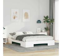 Bed Frame Solid Pine Wood White 160x200 cm Low Profile Rectangular Sturdy Design