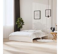 Bed Frame Solid Pine Wood White 160x200 cm Rustic Slatted Single 2FT6 Unfinished [EEK: A]